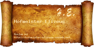 Hofmeister Elizeus névjegykártya